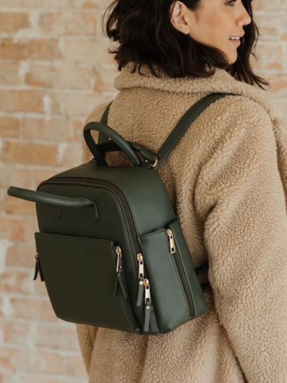 Ayla & Co Olive Green Baby Backpack - Women's Diaper Bag